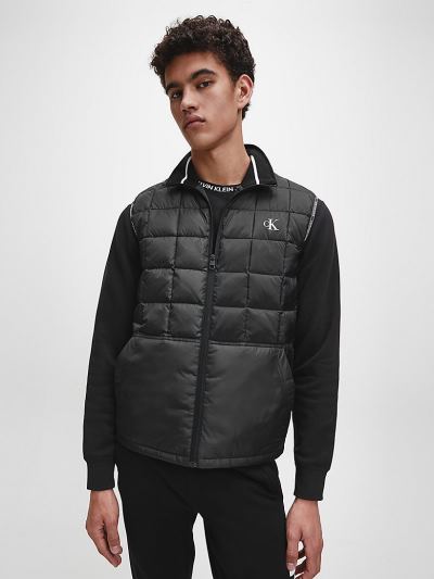 Calvin Klein Ruhák HU836534 | Calvin Klein Recycled Polyester Padded Férfi Mellény Fekete